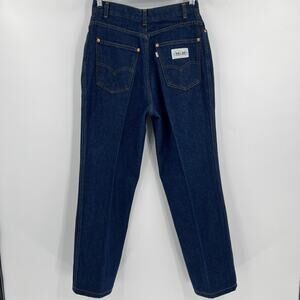 Vintage Levi's White Tab Dark Wash High Rise Straight Leg Jeans 60s 70s Size 29”